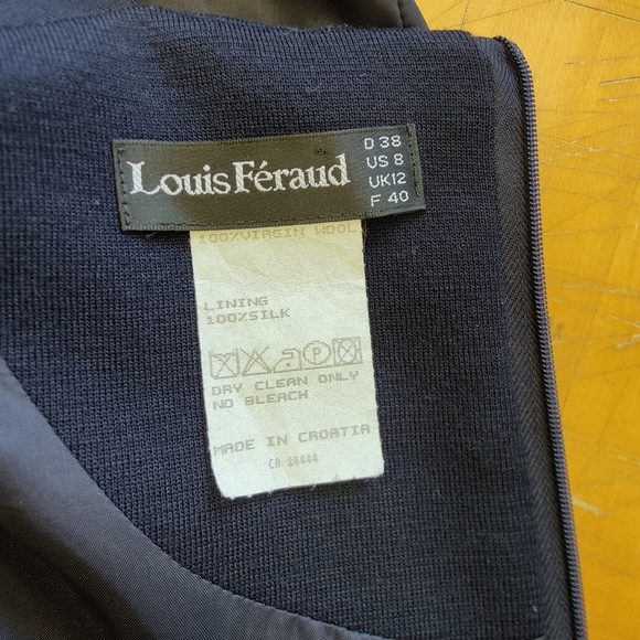 Louis Féraud Wool Ponte dress with silk lining in navy blue, Size 8 - Picture 12 of 13